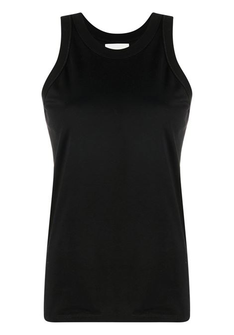 Black round-neck sleeveless tank top - LOULOU STUDIO women LOULOU DE SAISON | POSOBLK